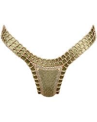 Luxsea Swimwear - Paros Khaki Lurex Crochet Bikini Bottom - Lyst