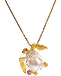 Ebru Jewelry - Eternal Wisdom Turtle Pearl & Ruby Necklace - Lyst
