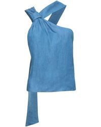 Audrey Vallens - Denim Affair Asymmetric Tencel Top Success - Lyst
