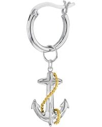 True Rocks - Mini Anchor Charm 2-Tone Sterling With 18Kt Plate Detail On Hoop - Lyst