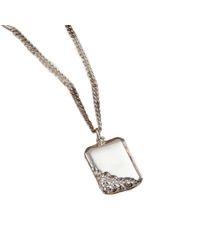 Posh Totty Designs - Sterling Bevelled Edge Strata Tag Necklace - Lyst