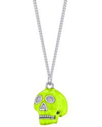 True Rocks - Mini Skull Pendant Neon Lime Green Enamel & Sterling Silver - Lyst