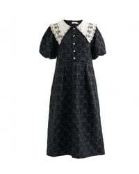 Louche - Iris Bow Jacquard Lace Collar Midi Dress - Lyst