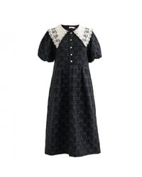 Louche - Iris Bow Jacquard Lace Collar Midi Dress - Lyst