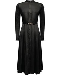 Roch Perel - Cable Knit And Satin Dress - Lyst