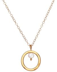 Posh Totty Designs - Yellow Gold Plated Pearl And Circle Necklace - Lyst
