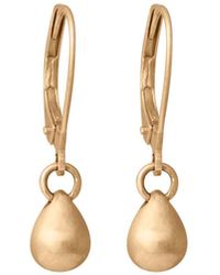Edge Only Teardrop Earrings In 14 Carat Gold | Solid Gold Drop Earrings With Secure Leverback Ear Wires - Metallic