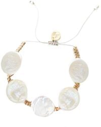 Adriana Pappas Designs - Coin Pearl Bracelet On Colored Cord - Lyst