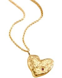 Posh Totty Designs - Ruby Birthstone Chunky Heart Necklace - Lyst
