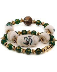 Ebru Jewelry - Tibetan Green Mantra Yoga Meditation Beaded Bracelet Set - Lyst