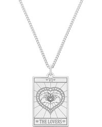 CarterGore - Medium Sterling Silver "the Lovers" Tarot Card Necklace - Lyst