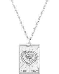 CarterGore - Medium Sterling Silver "the Lovers" Tarot Card Necklace - Lyst