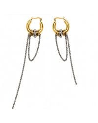Kirei - Offset Two-Tone Asymmetric Chain Drop Earrings - Lyst