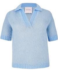 SALANIDA - Melody Mohair Polo Top Sky - Lyst