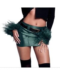 Maison sél - Low Belt Satin Mini Skirt With Belt - Lyst