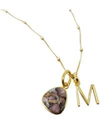Harfi - Vermeil Plated Opal October Birthstone Initial Pendant Necklace - Lyst