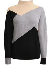 James Lakeland - Geometric Colour-Block High-Neck Jumper - Lyst