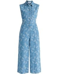 Paisie - Wide Leg Denim Jumpsuits - Lyst