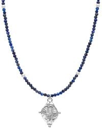 Seven Saints - Capricorn Gemstone Choker Necklace, Lapis Lazuli, Rhodium Plated - Lyst