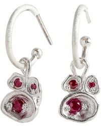 Claire Hill Designs - Ruby Lichen Hoop Earrings - Lyst