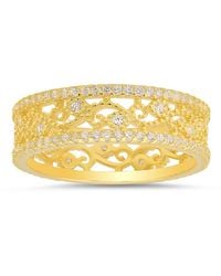 Kylie Harper - Vintage Floral Diamond Cz Eternity Band Ring - Lyst