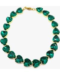 Achala Handcrafted - Bright Emarald Crystal Heart Shaped Necklace - Lyst