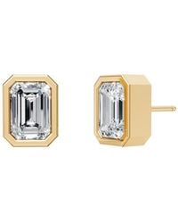 Öugie - The Emerald Cut Diamond Bezel Drop Earrings - Lyst
