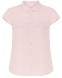 Conquista - Short Sleeve Poplin Blouse - Lyst