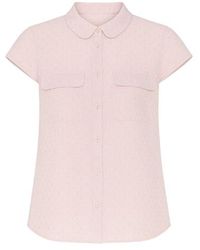 Conquista - Short Sleeve Poplin Blouse - Lyst