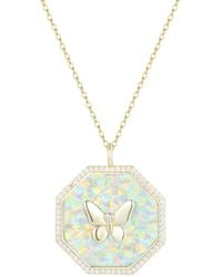KAMARIA - Octagon Butterfly Medallion Necklace - Lyst