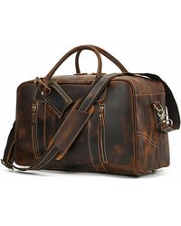 Touri - Genuine Leather Over Night Weekender Bag - Lyst