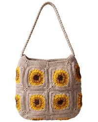 Ana Chic - Neutrals Oatmeal Sunflower Handmade Crochet Shoulder Bag - Lyst