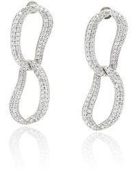 Classicharms - Infinity Pavé Diamond Ovate Loop Hoop Earrings - Lyst