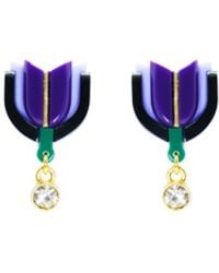 Gissa Bicalho - Acrylic Handmade Earring S Alamanda Aubergine - Lyst
