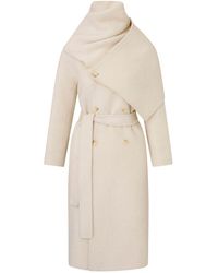 Centre Piece - Neutrals Amelia Cream Scarf Coat - Lyst