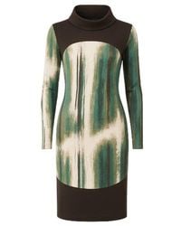 Conquista - Print & Solid Colour Dress - Lyst