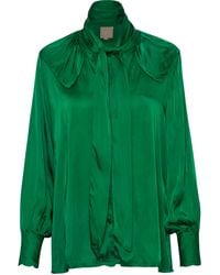 Carolina Benoit - For Rose Vegan Silk Pussy Bow Top - Lyst