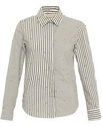 Theo the Label - Neutrals Echo Mix Stripe Pearly Shirt - Lyst