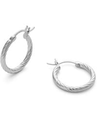 Elk & Bloom - Large Twist Huggie Hoop Earrings - Lyst