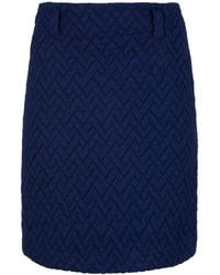 Conquista - Jacquard Wool Coat Fabric Mini Skirt - Lyst