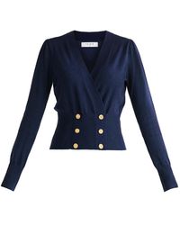 Paisie - Long Sleeve Knitted Button Wrap Top - Lyst