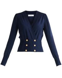 Paisie - Long Sleeve Knitted Button Wrap Top - Lyst
