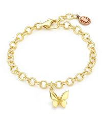 Unaloe - Vermeil Butterfly Bracelet For – Adjustable Symbolic Charm Jewelry - Lyst