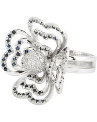 Artisan - Sapphire & Diamond Floral Statement Ring - Lyst