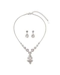 Modenaire - Elegant Teardrop Crystal Necklace Earrings Set - Lyst