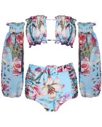 Nur Karaata - Sun Sleeve Blu Bikini Set - Lyst