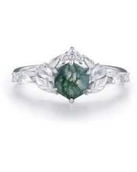 Azura Jewelry New York - Fae Meadow Moss Agate Ring Vermeil - Lyst