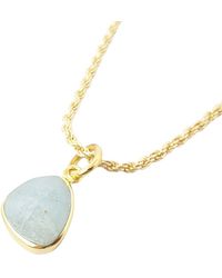 Harfi - Statement Vermeil Plated Aquamarine March Birthstone Crystal Rope Necklace - Lyst