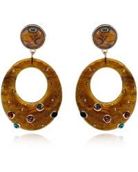 Michael Nash Jewelry - Estelle Studded Tortoise Resin Large Hoop Earrings - Lyst