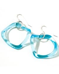 Smart Glass Jewelry - Recycled Gin Bottle Simple Ruffle Earrings Sterling - Lyst